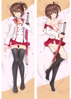 

Anime Katana Maidens: Toji no Miko Dakimakura Cover Characters Kanami Etou Bolster Case Hiyori Juujuu Hugging Body Pillowcase