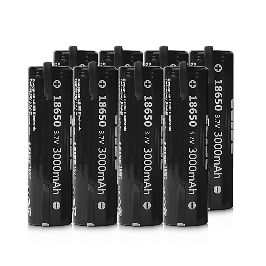 Новая Leise 18650 3000mah 3,7 V Плоская верхняя литий-ионная литиевая Оригинальная Аккумуляторная батарея с сварочным никелевым листом для банка питания - Цвет: 8pcs