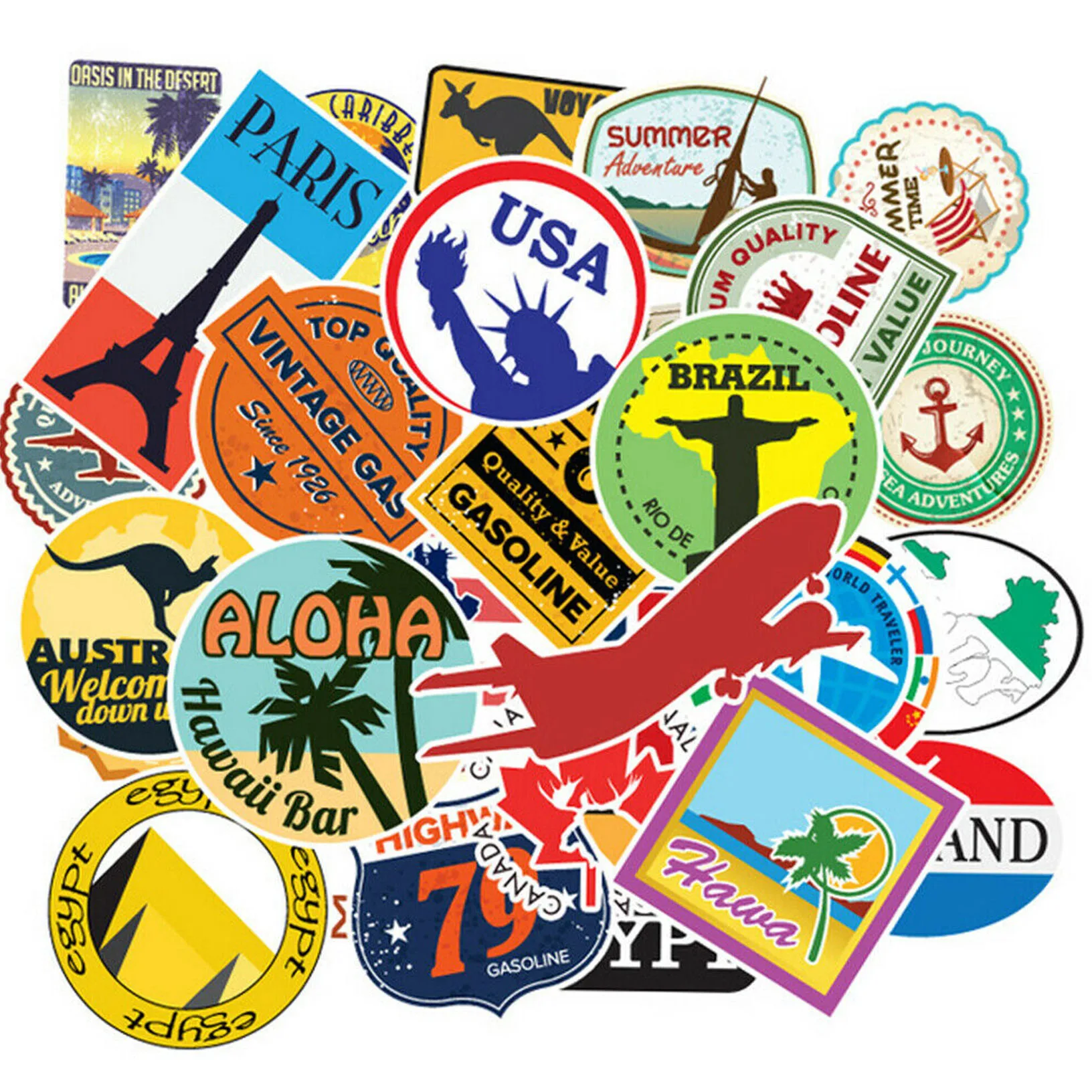 Lot 100 Random Vinyl Laptop Skateboard Stickers bomb Luggage Decals Dope  Sticker