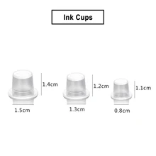 100Pcs/Bag Tattoo Ink Cups Samll Medium Large Reusable Permanent Tattoo Pigment Container Makeup Supplies Waterproof Durable