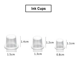 100Pcs/Bag Tattoo Ink Cups Samll Medium Large Reusable Permanent Tattoo Pigment Container Makeup Supplies Waterproof Durable