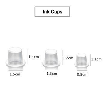 

100Pcs/Bag Tattoo Ink Cups Samll Medium Large Reusable Permanent Tattoo Pigment Container Makeup Supplies Waterproof Durable