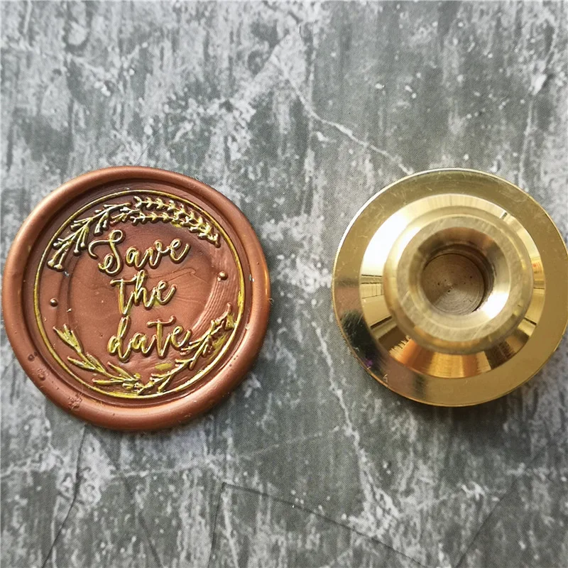 Wax Seal Stamp Save the date Sealing Stamps Blessing Letter For Wedding Invitation Copper Head Wood Handle