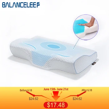 

BALANCELEEP Memory Foam Contour Pillow Orthopedic Cervical Vertebra Neck Pillow Slow Rebound Pressure Pillows Release Spine Pain