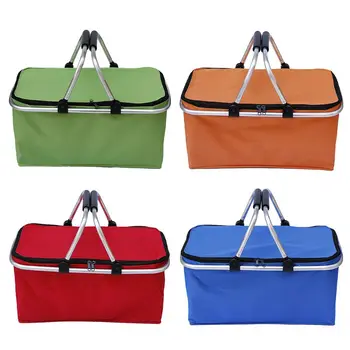 

Foldable Shopping Basket Laundry Hamper Storage Bag Oxford Cloth Handle Picnic