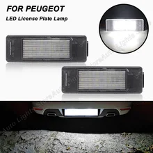 2Pcs LED License Number Plate Light Lamp For Peugeot 106 1007 207CC 307 308CC 3008 406 407 508 607 806 807 Expert II Citroen C2