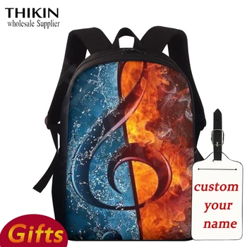 

THIKIN Music Note Cute Animal Pattern Bagpack Boys Girls School Backpack Teenager Travel Bookbag Daily Students Bag Dropshipping