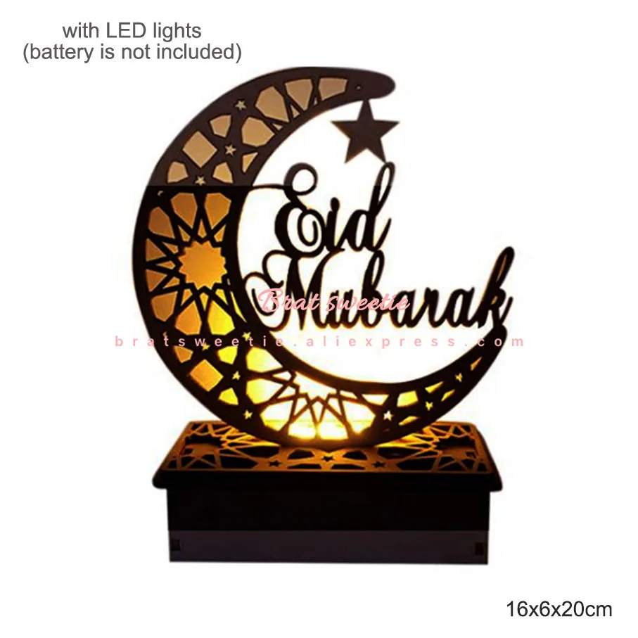 Decorazione Da Tavolo Ramadan Eid Mubarak In Legno - Segno Con Lettere 3D Per Casa E Festivit&agrave; Islamiche