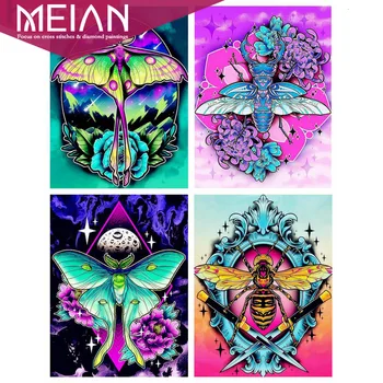 

Meian Animal 5D Diamond Painting Butterfly Full Drill Square Diamond Embroidery Animal Picture Art Kits Home Decoration