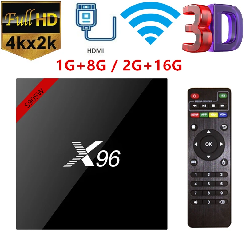 

Original X96W Smart 4K TV Box Android 8GB 16GB Quad core HD2.0 4K*2k Amlogic S905W Set-Top Box X96 W Media Player