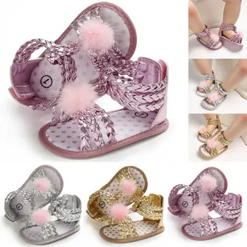 

Baby Girl Soft Sole Sandals Shoes Casual Summer Girls Faux Leather Shoes Newborn Toddler Infant Bowknot Prewalkers