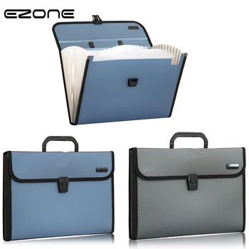 

EZONE High-end Business Hand File Bag Portable Handbag Office Document Bag 12 Pocket Layer School Office File Storage Bag