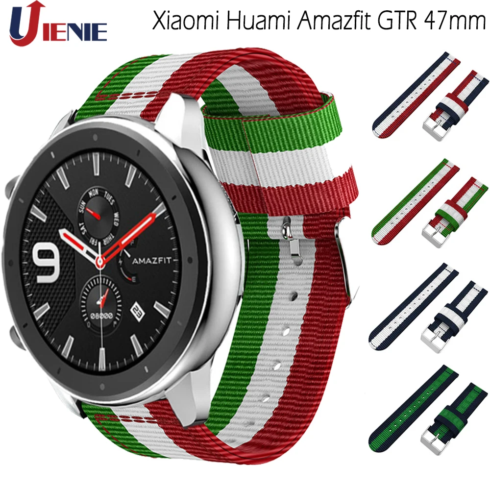 Ремешок нейлоновый для Xiaomi Huami Amazfit GTR 47 мм спортивный браслет Galaxy Watch 46 Samsung Gear S3 |