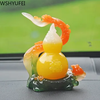 

Lucky Fortune Feng Shui Gourd Statue Ornaments Resin Crafts Home Car Decoration Accessories Housewarming Wedding Gifts