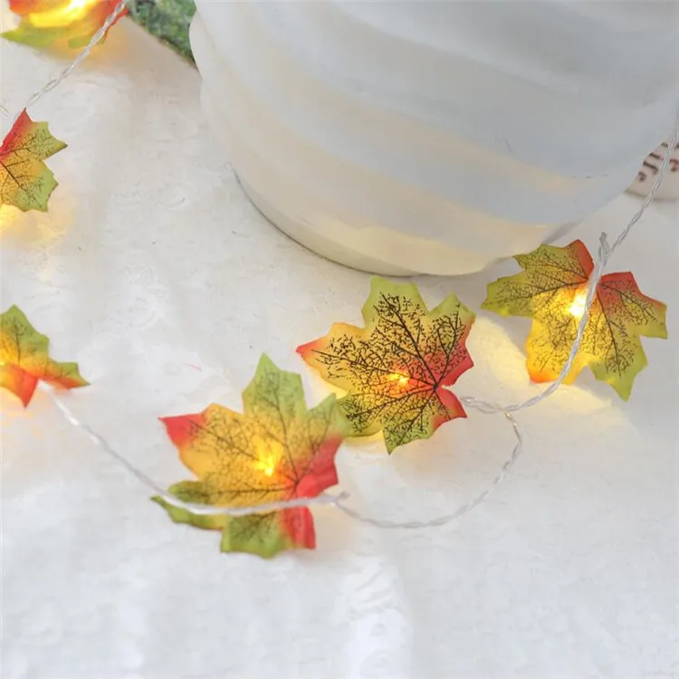 2/3/6M Künstliche Ahornblatt Blätter LED Lichterkette Laterne Girlande Hause Dekoration Party DIY Deco Weihnachten Halloween neue Jahr – Detail 11