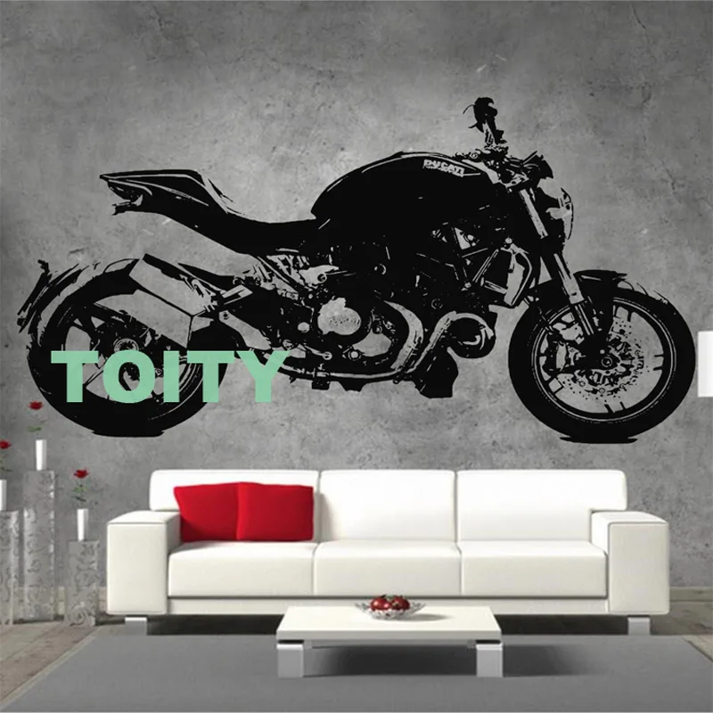 29 дизайнов DUCATI мотоцикл Suzuki стикер на стену Triumph Norton плакат мотоцикл виниловая наклейка Harley Chopper Фреска - Цвет: Monster1200 55x107cm