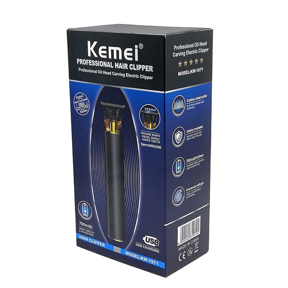 Kemei 1971 Pro Li T Outliner Skelet Zware htter беспроводной триммер Mannen 0 мм Kaalhoofdige Tondeuse Afwerking Haar