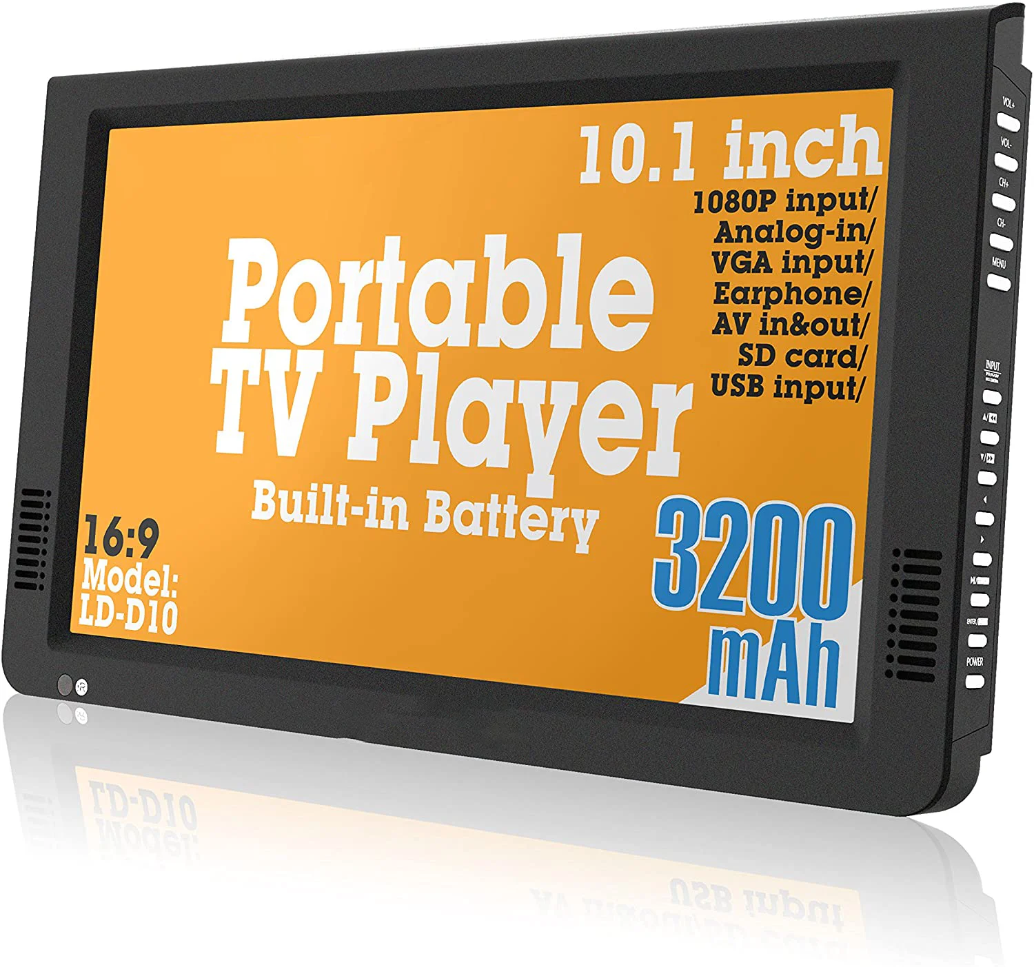 10-дюймовый портативный цифровой TFT HD-экран СВЕТОДИОДНЫЙ Телевизор с бесплатным