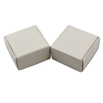 

5.5*5.5*2.5cm White Kraft Paper Party Gift Packaging Box For Candy Jewelry DIY Handmade Soap Bakery Cake Cookie Chocolate Box