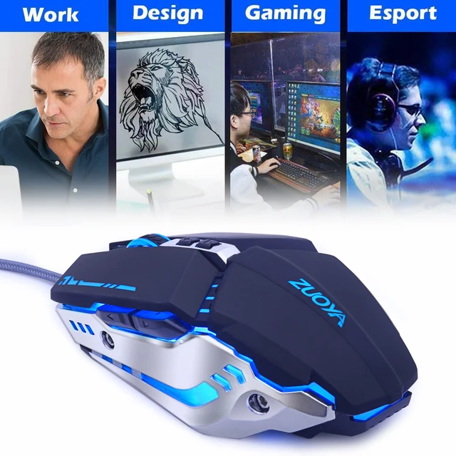 Zuoya gaming mouse dpi adjustable wired mouse usb optical led computer mice for laptop pc game professional gamer