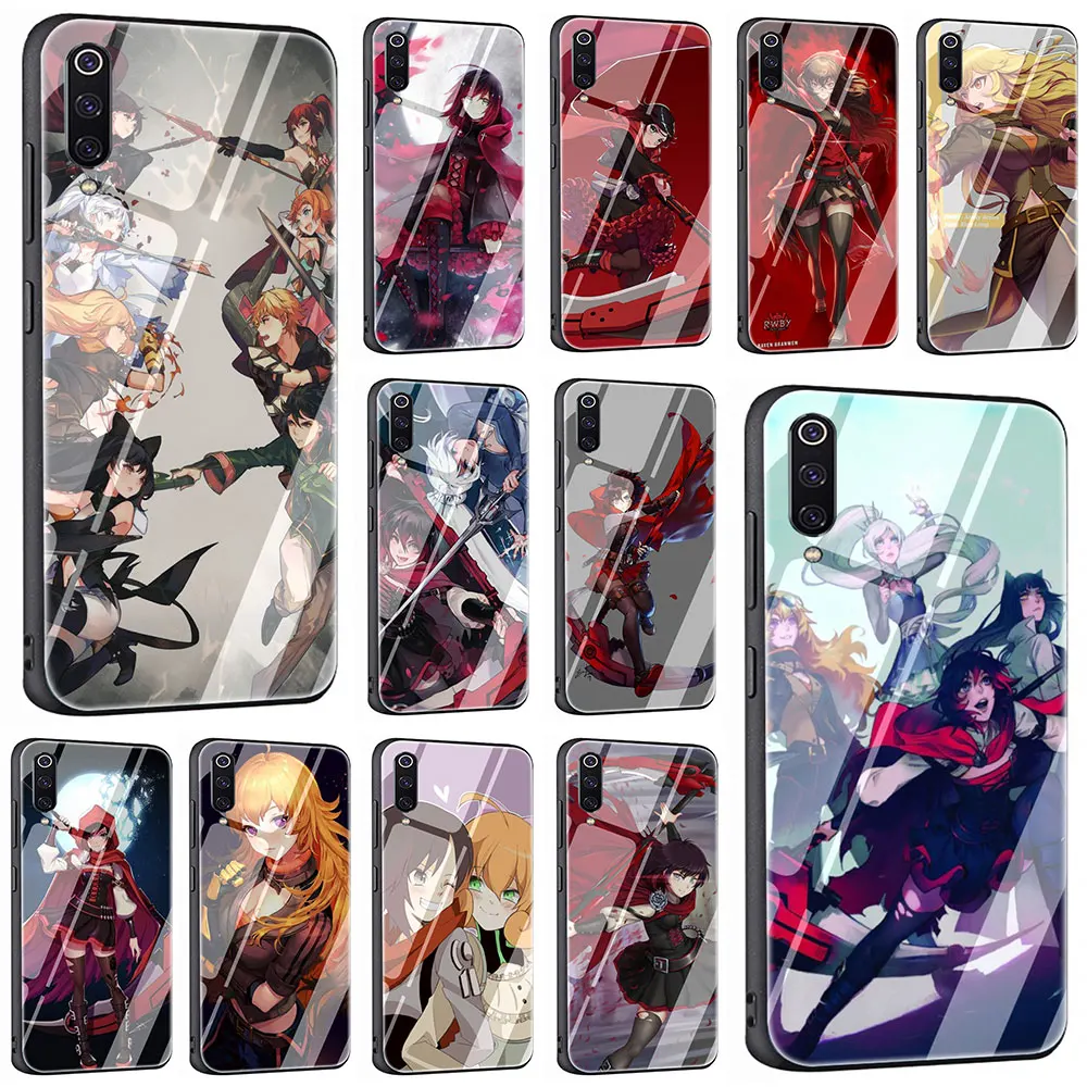 EWAU чехол для телефона из закаленного стекла с Аниме RWBY для Xiaomi mi 8 9 Red mi 4X 6A Note 5 6 7 Pro Pocophone F1