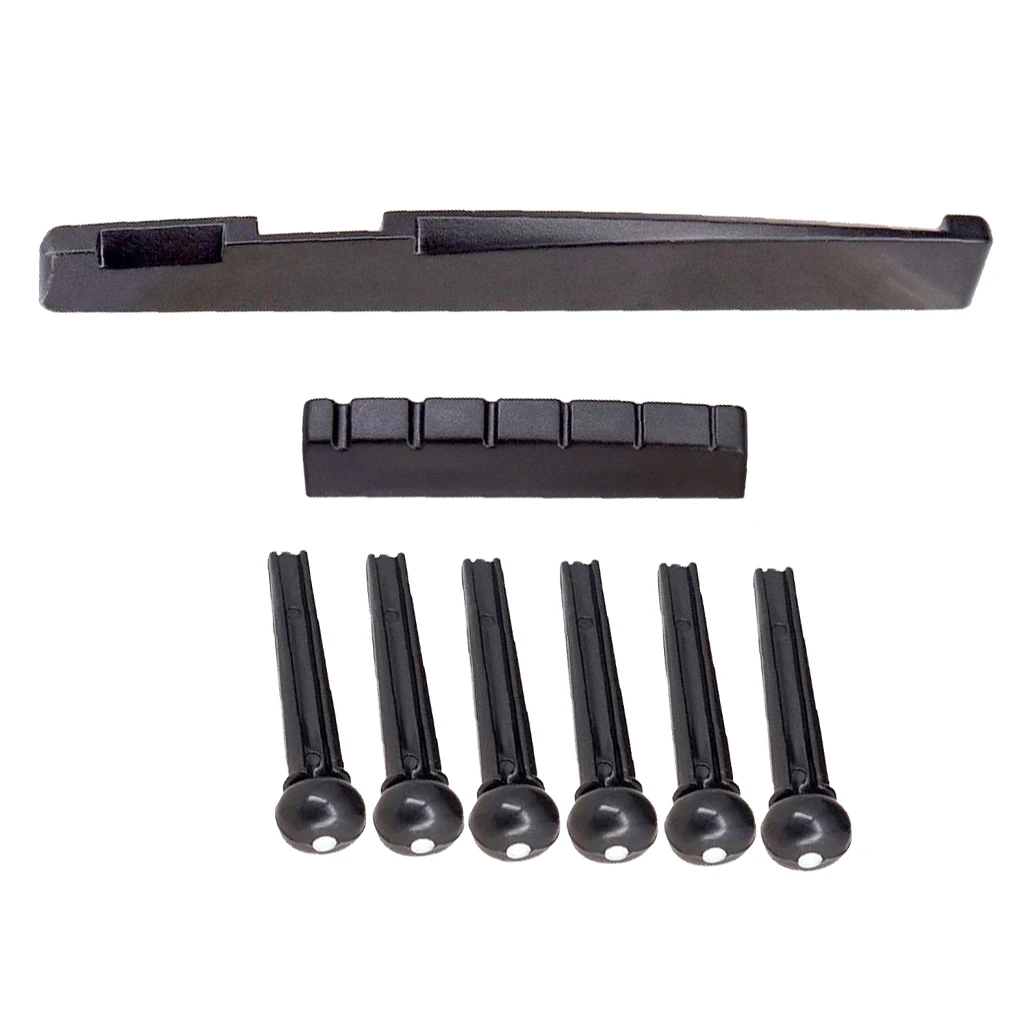 Left Handed Acoustic Guitar Accessories Bridge Pins Saddle Nut Set 8 Pack guitar accessories