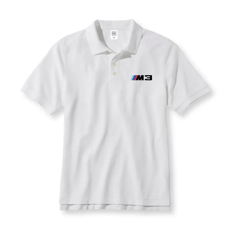 M SERIES M3 Cotton Polo Shirts Men& Women Unisex Brand-Clothing Homme Brand Clothing Man Polos Summer Short 237NQ - Цвет: White