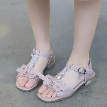 

Kid Shoes High Heel Summer Girls Sandals Big Kids Princess Shoes For Children Glitter Sandals 4-14 Year