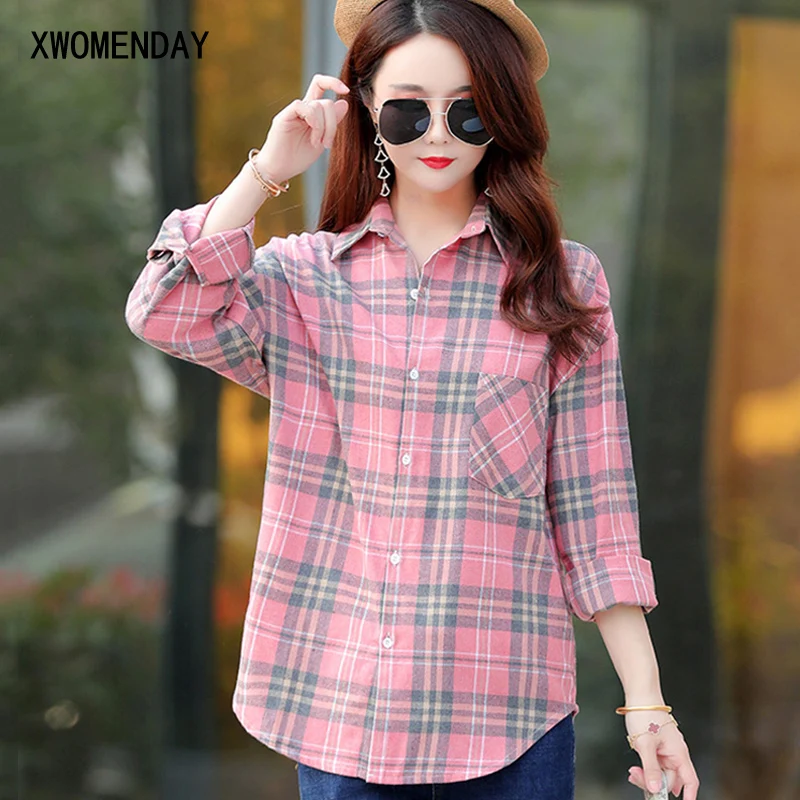 Fashion Blouses Checked Blouses Checked Blouse check pattern casual look 