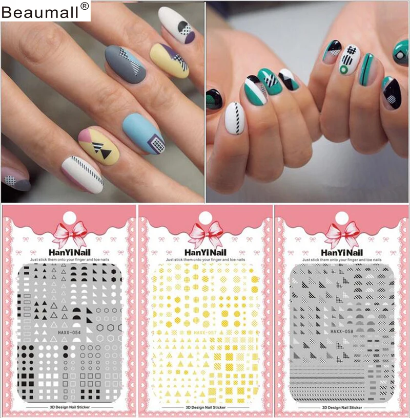 

Fashion Patterns! Nails Art Manicure Back Glue Decal Decorations Design Nail Sticker For Nails Tips Beauty