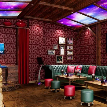 

3D Three-dimensional Simulation Diamond Soft Pack Wallpaper KTV Box Bar Hotel Front Desk Ceiling Lattice Background Wall Paper
