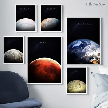

Earth And Mars poster universe Canvas Poster Natural poster No Frame