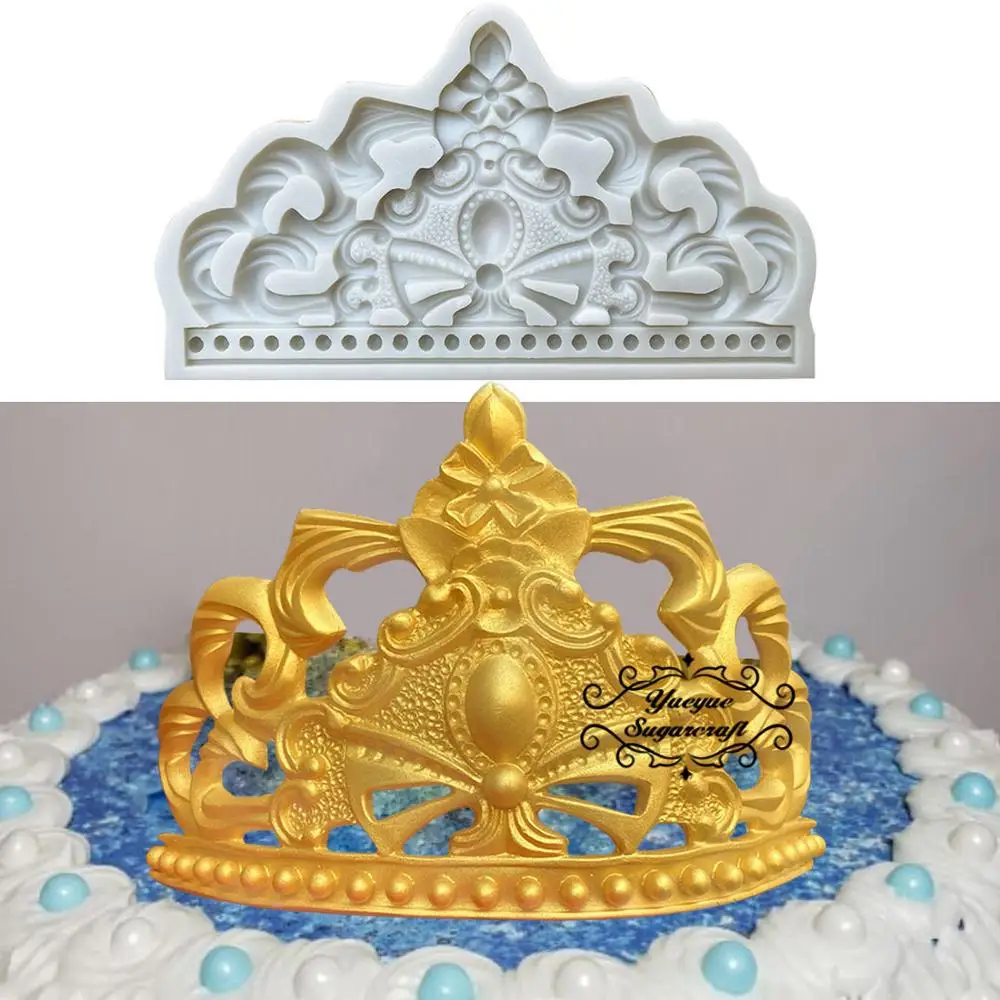 Yueyue Sugarcraft силиконовая форма с короной помадкой инструменты для украшения торта