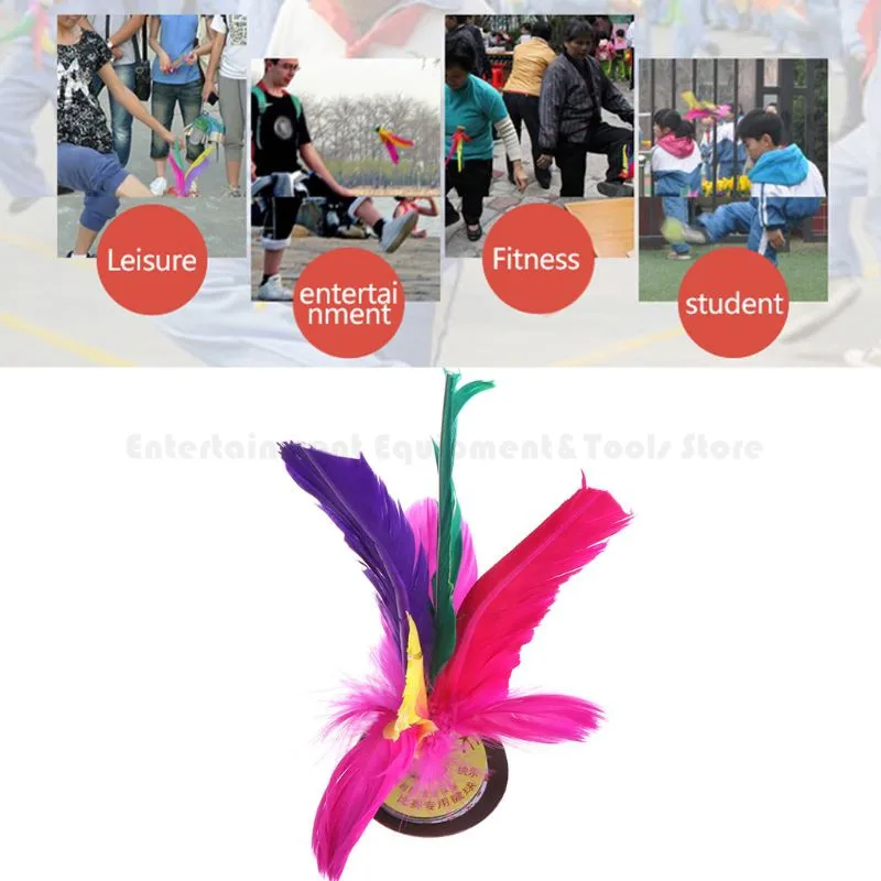 Description Picture 4 of item6pcs Colorful Feathers Kick Shuttlecock Chinese Jianzi Foot Sports Outdoor Toy Game