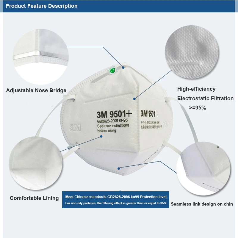 Многоразовая маска KN95 3M 9501 + Mascarilla Earhead маски для взрослых защитные респираторы