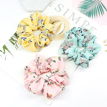 

2020 New Print Hair Ties For Women Elegant Elastic Hair Bands Girls Ponytail Holder Scrunchie Headband Hair Accessories