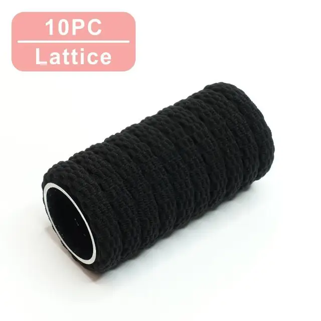 10PCS/Set Fashion Korean Elastic Hair Bands For Women's High Elastic Hair Circle Hair Rope Hair Accessories Headwear Headdress A1-Lattice