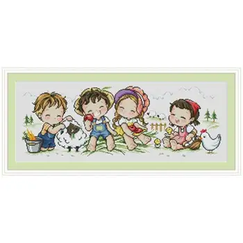 

Farm story patterns Counted Cross Stitch 11CT 14CT 18CT DIY wholesale Chinese Cross Stitch Kits Embroidery Needlework Sets