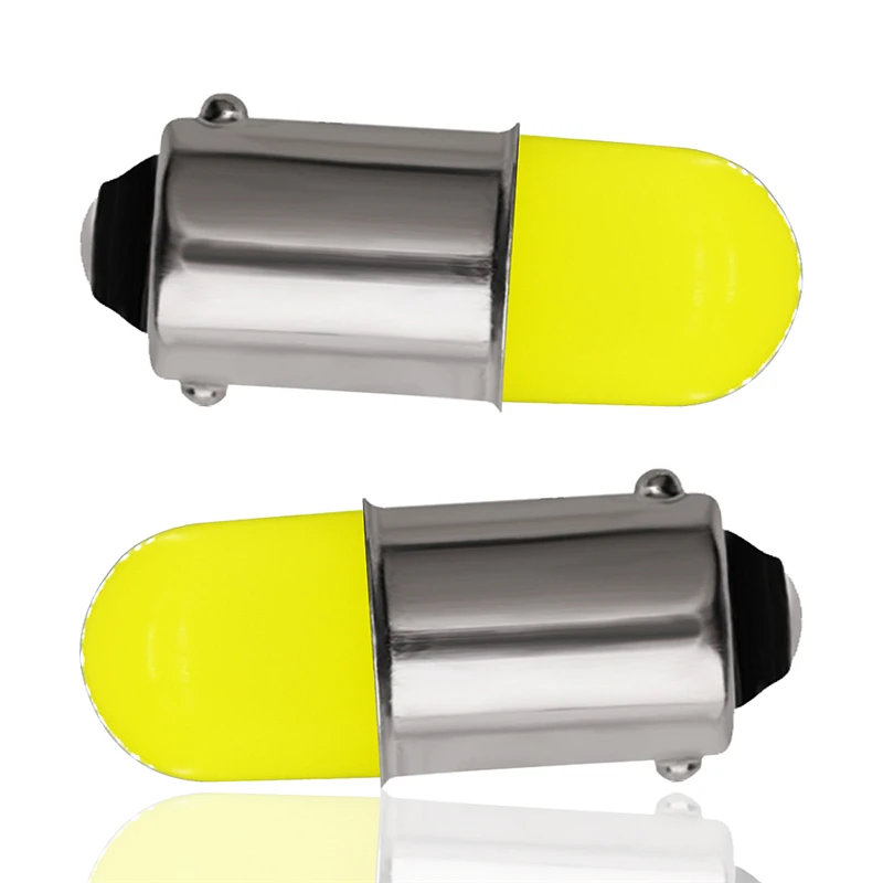 100x BA9S LED 12929 COB круглые 3D T4W Автомобильные светодиодные лампы номерного знака