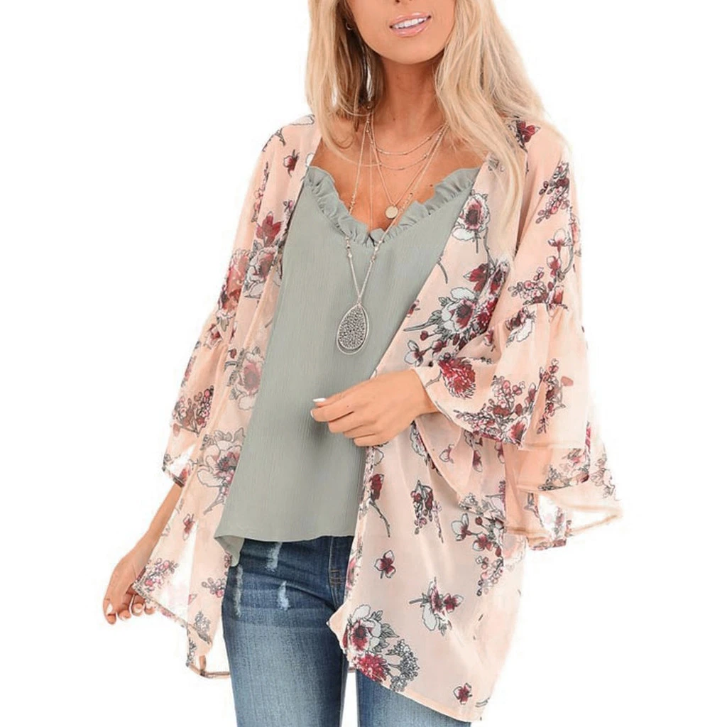 long chiffon kimono jacket