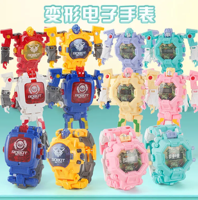 Much New Style Hot Sales Creative Cartoon Transformation Electronic Watch Cool Robot Children'S Educational Toy