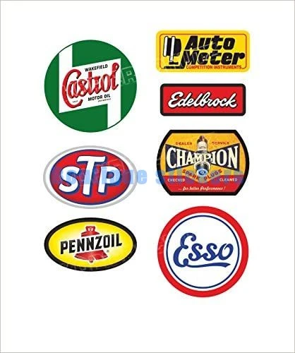 Autocollants de logo de marque de course, autocollant de voiture de moto,  kit de 7 pièces, Castrol, STP, Edelb, Rock, détectée zoil - AliExpress