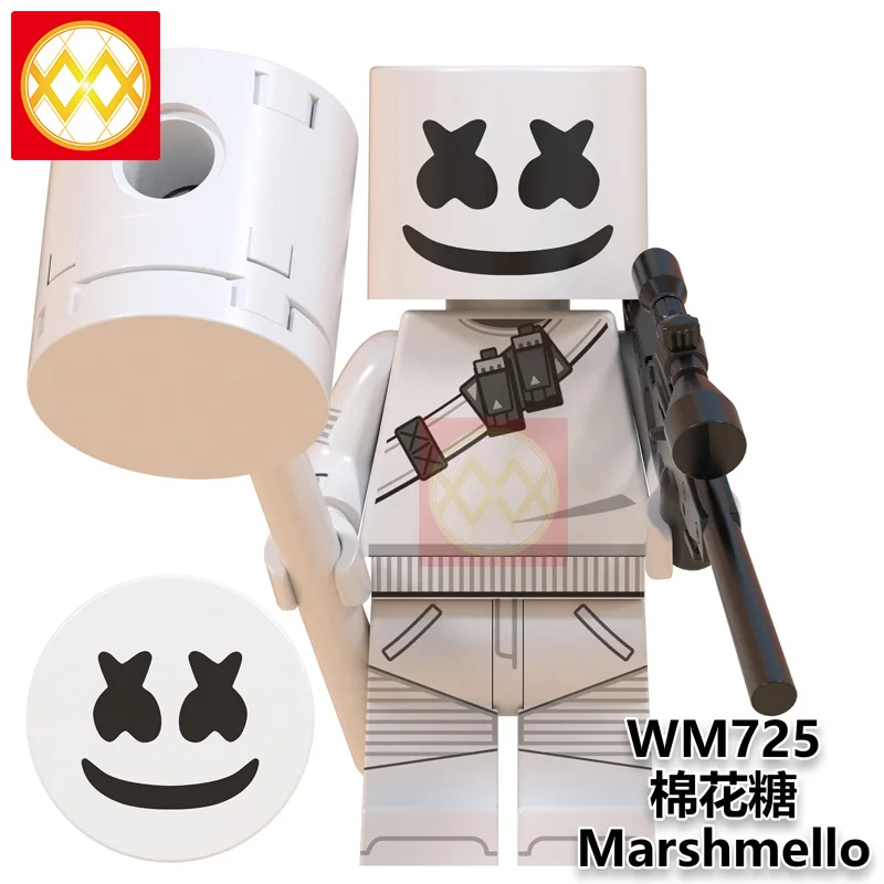 20 шт. известный DJ Marshmallow микрофон AIM Agent Kiss Band строительные блоки DIY Модель экшн-игрушки коллекция для детей Подарки