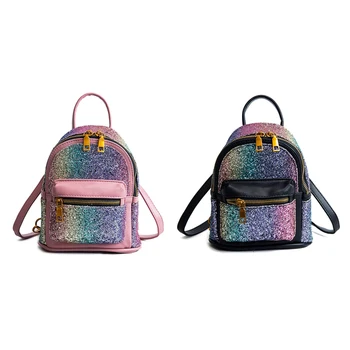 

Women Girls Shining Backpack Convertible Shoulder Cross Purse Child Travel Bag Daypack