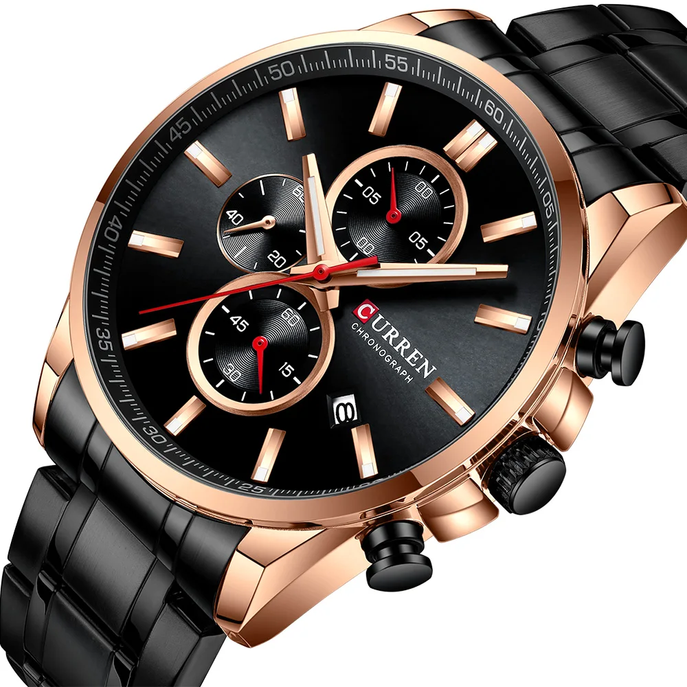 

Curren 8368 Watches Men Luxury Brand Chronograph Men Sport Watches Steel Strap Quartz Wristwatch Relogio Masculino