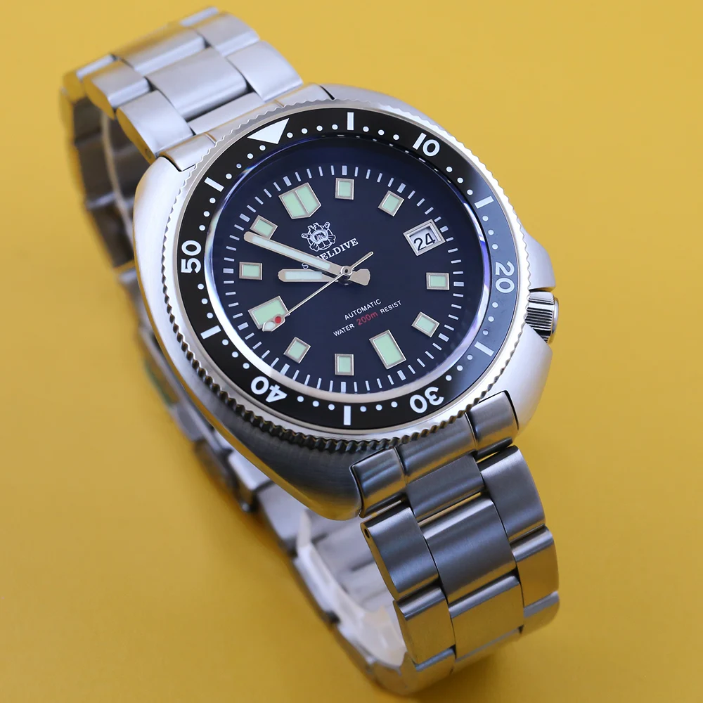 STEELDIVE 200m Automatic Diver Watch NH35 Waterproof Mechanical Sapphire Stainless Steel luxury Diving Watches men 1970 | Наручные часы