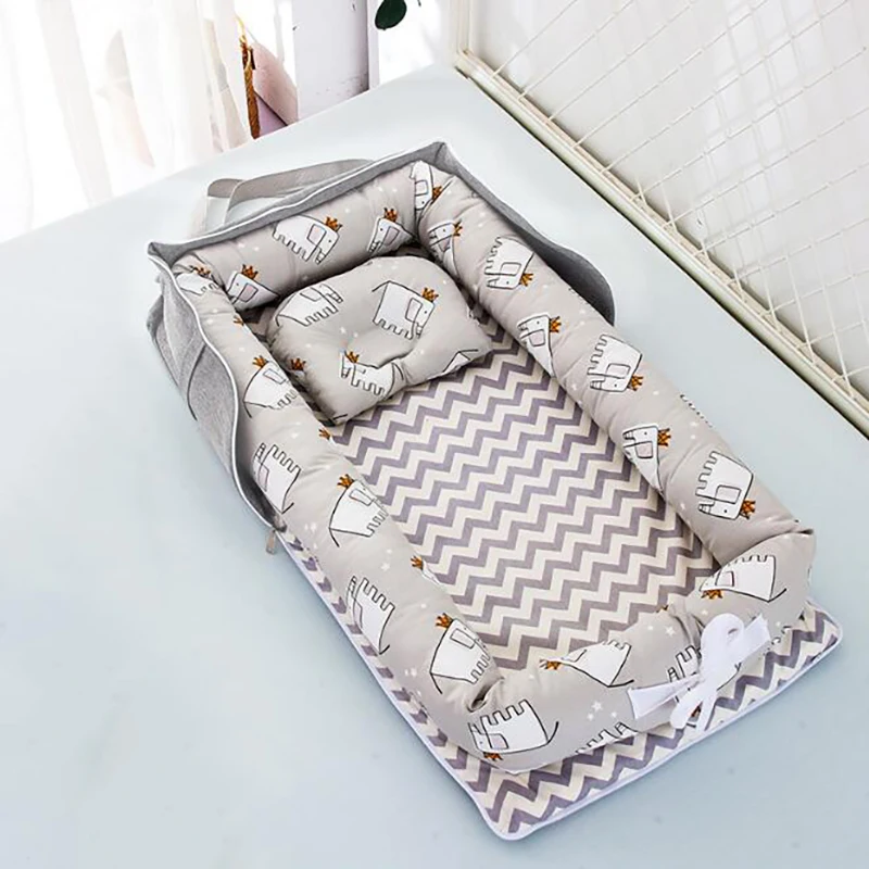 Портативная детская кроватка, складная подушка для новорожденной кровати, хлопковое гнездо, детское постельное белье, корзина, бамперы YHM030 - Цвет: YHM030E