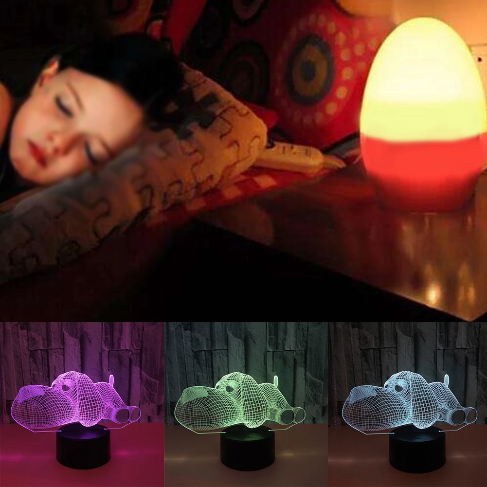 

Touch Switch 3D Illusion Desk Table Lamp Bedside Home Decor 7 Colors Optical LED Night Light Dog Shaped Nursery USB Gift