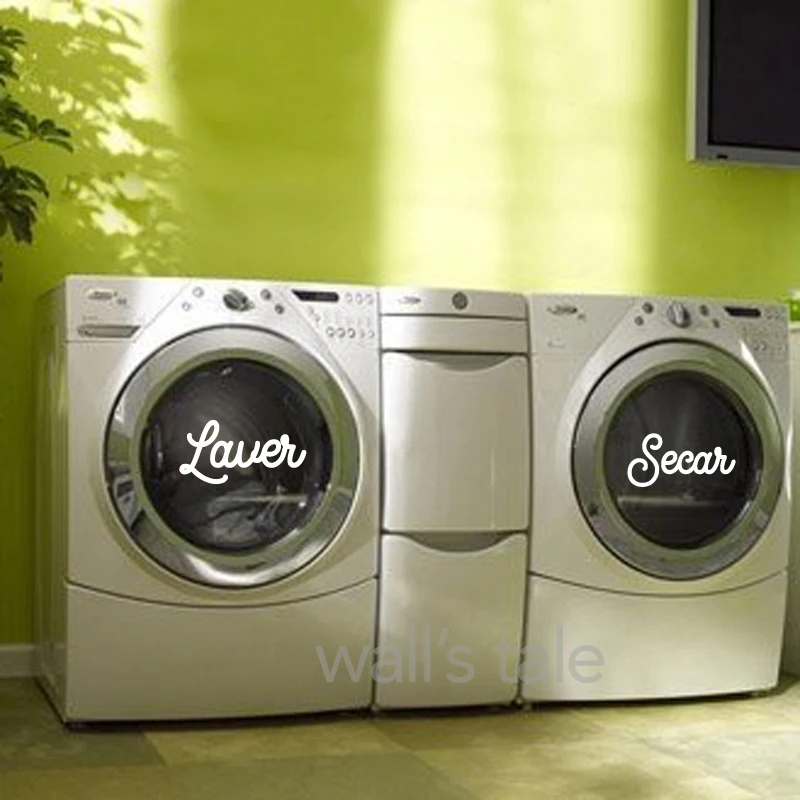 Wash Dry Sign Quotes Vinyl Decals Laundry Room Decor Washing Machines Door Decoration Vinyl Sticker Laundry Art