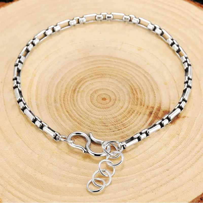 Cigovo925 Серебряный тонкий браслет для мужчин и женщин, простой и нишевый дизайн, корейская мода, персонализированное Серебро Под Старину